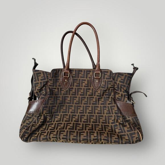 Fendi Handbags - Vintage Fendi Zucca Canvas Tote Bag Brown